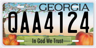 GA license plate QAA4124