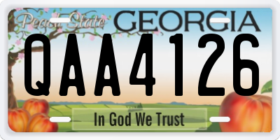 GA license plate QAA4126