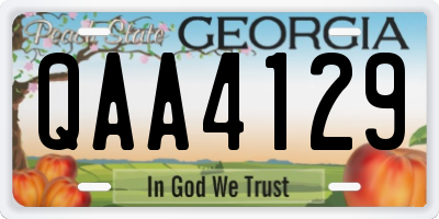GA license plate QAA4129