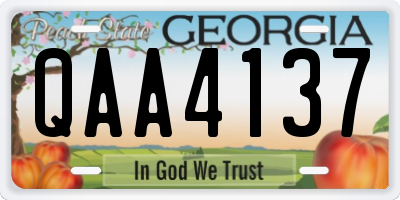 GA license plate QAA4137