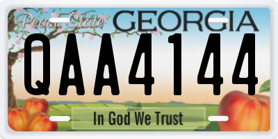 GA license plate QAA4144