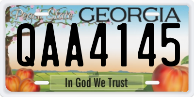 GA license plate QAA4145