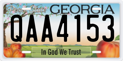 GA license plate QAA4153