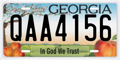 GA license plate QAA4156