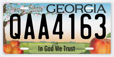 GA license plate QAA4163