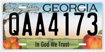 GA license plate QAA4173
