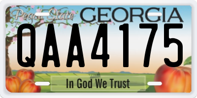 GA license plate QAA4175