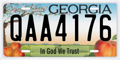 GA license plate QAA4176