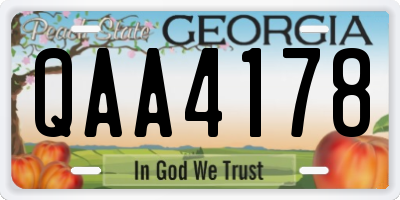 GA license plate QAA4178