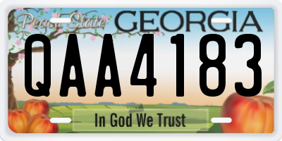 GA license plate QAA4183
