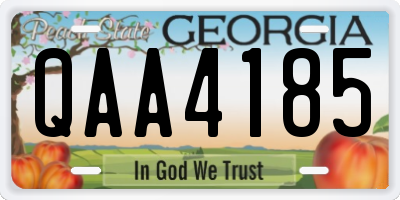 GA license plate QAA4185