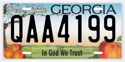 GA license plate QAA4199
