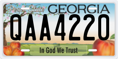 GA license plate QAA4220