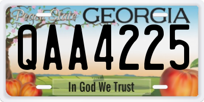 GA license plate QAA4225