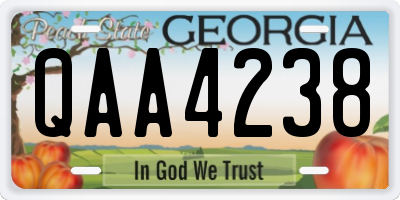 GA license plate QAA4238