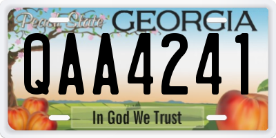 GA license plate QAA4241