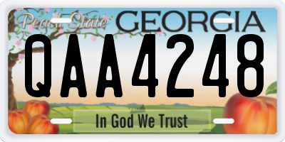 GA license plate QAA4248
