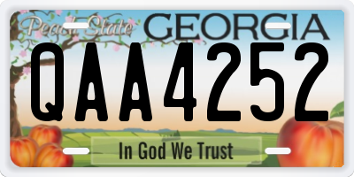 GA license plate QAA4252