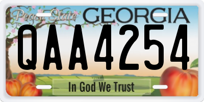 GA license plate QAA4254