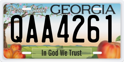 GA license plate QAA4261