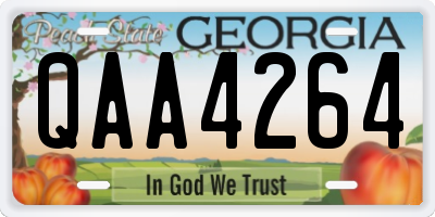 GA license plate QAA4264