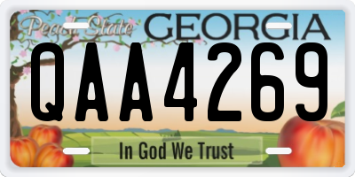 GA license plate QAA4269