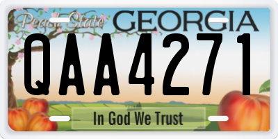 GA license plate QAA4271