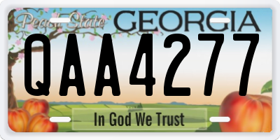 GA license plate QAA4277