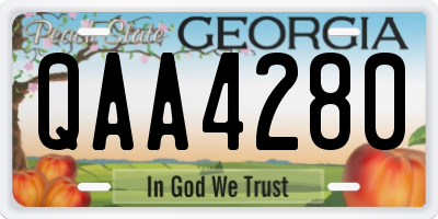 GA license plate QAA4280