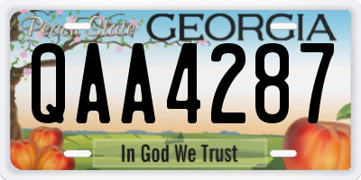 GA license plate QAA4287