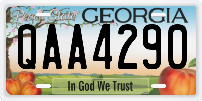 GA license plate QAA4290