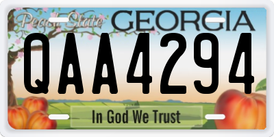 GA license plate QAA4294