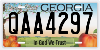 GA license plate QAA4297