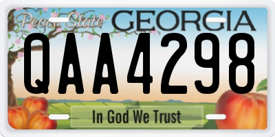GA license plate QAA4298