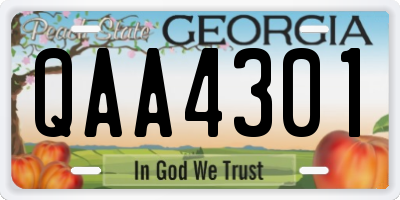 GA license plate QAA4301