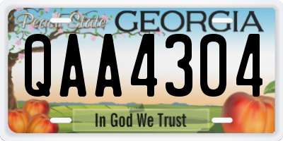 GA license plate QAA4304