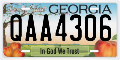 GA license plate QAA4306