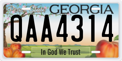 GA license plate QAA4314