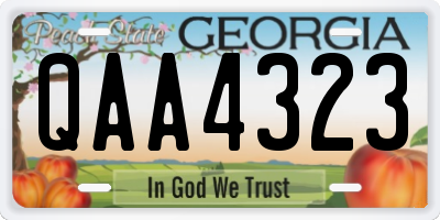 GA license plate QAA4323