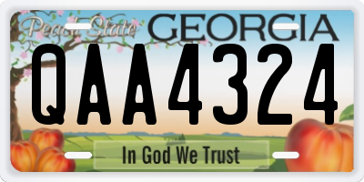 GA license plate QAA4324