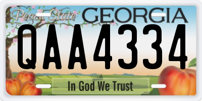 GA license plate QAA4334
