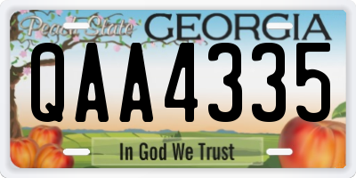 GA license plate QAA4335