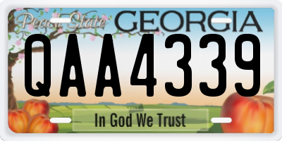 GA license plate QAA4339