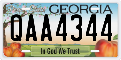 GA license plate QAA4344