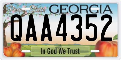 GA license plate QAA4352