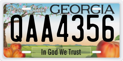 GA license plate QAA4356