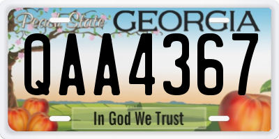 GA license plate QAA4367