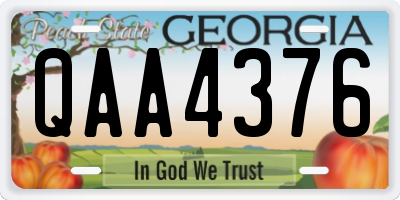 GA license plate QAA4376