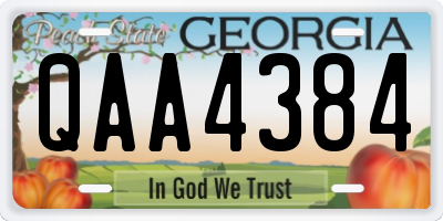 GA license plate QAA4384