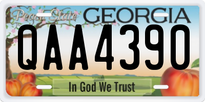 GA license plate QAA4390
